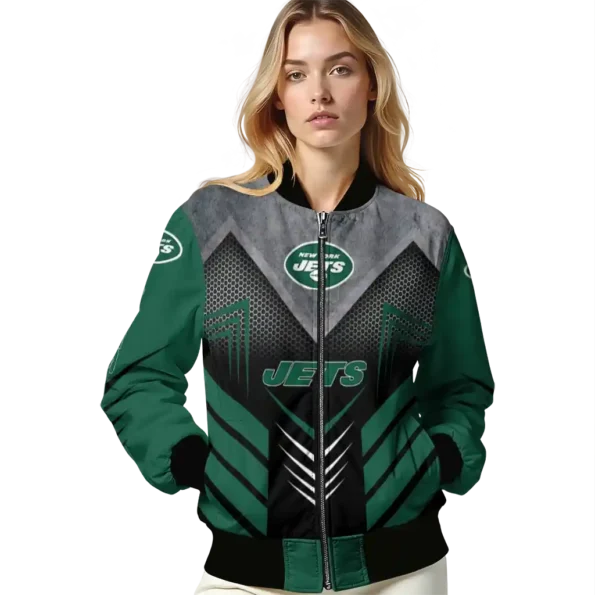new york jets arrow layer green black bomber jacket latest model