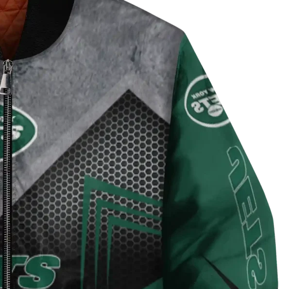 new york jets arrow layer green black bomber jacket premium grade