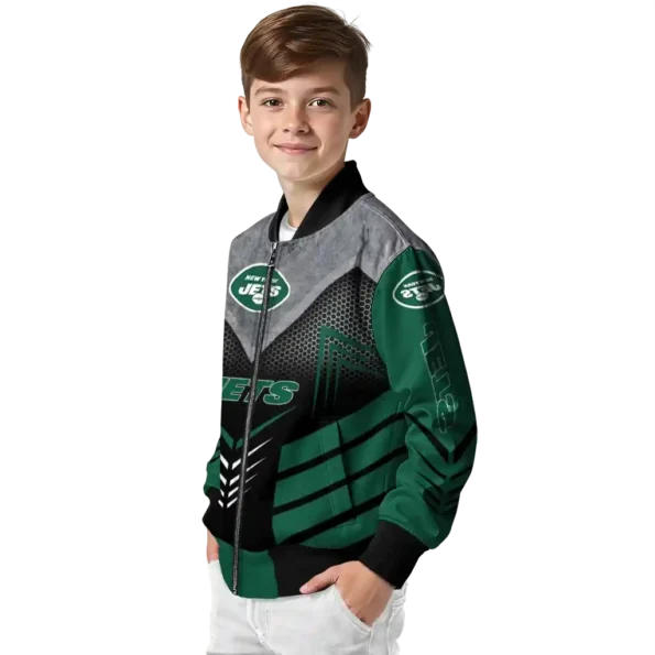 new york jets arrow layer green black bomber jacket trendy