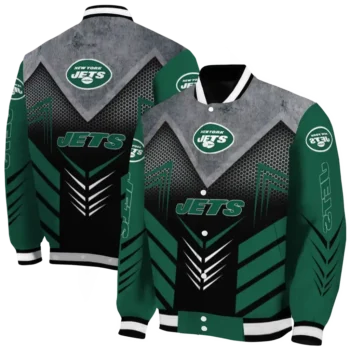 new york jets arrow layer green black varsity jacket fashion forward