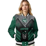 new york jets arrow layer green black varsity jacket best selling