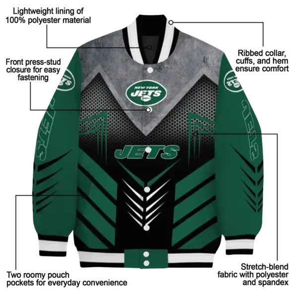new york jets arrow layer green black varsity jacket new arrival