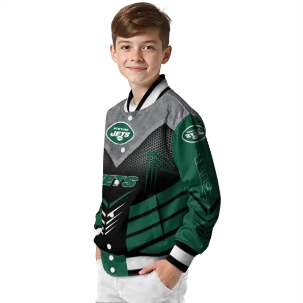 new york jets arrow layer green black varsity jacket trendy