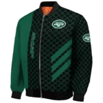 new york jets triple side stripes green black bomber jacket best selling