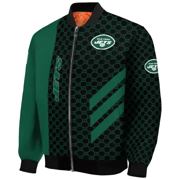 new york jets triple side stripes green black bomber jacket best selling