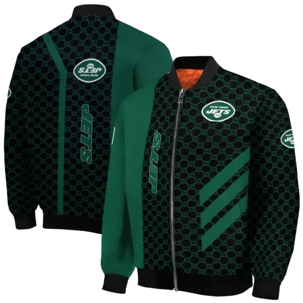 new york jets triple side stripes green black bomber jacket fashion forward