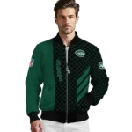 new york jets triple side stripes green black bomber jacket best selling