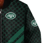 new york jets triple side stripes green black bomber jacket best selling