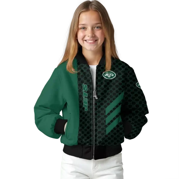 new york jets triple side stripes green black bomber jacket top rated