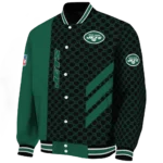 new york jets triple side stripes green black varsity jacket best selling