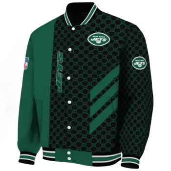new york jets triple side stripes green black varsity jacket best selling
