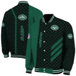new york jets triple side stripes green black varsity jacket best selling