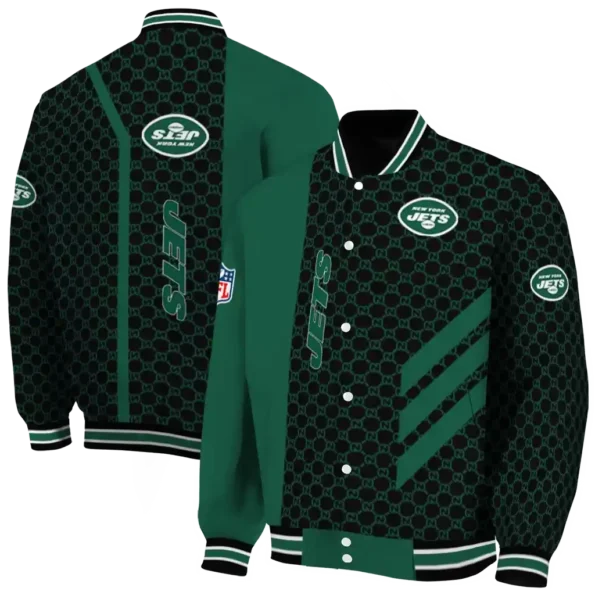 new york jets triple side stripes green black varsity jacket fashion forward