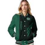 new york jets triple side stripes green black varsity jacket best selling