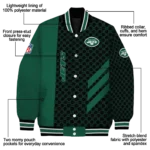 new york jets triple side stripes green black varsity jacket best selling