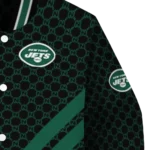 new york jets triple side stripes green black varsity jacket best selling