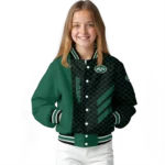 new york jets triple side stripes green black varsity jacket best selling