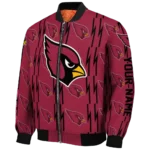 personalized arizona cardinals bolt stripe red bomber jacket best selling