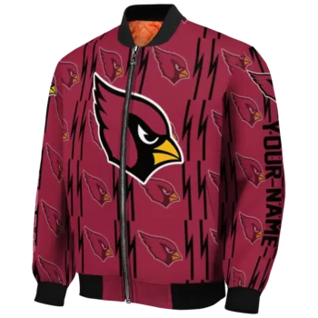 personalized arizona cardinals bolt stripe red bomber jacket best selling