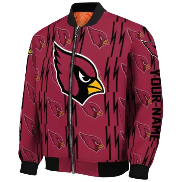personalized arizona cardinals bolt stripe red bomber jacket best selling