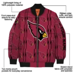 personalized arizona cardinals bolt stripe red bomber jacket best selling
