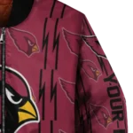 personalized arizona cardinals bolt stripe red bomber jacket best selling