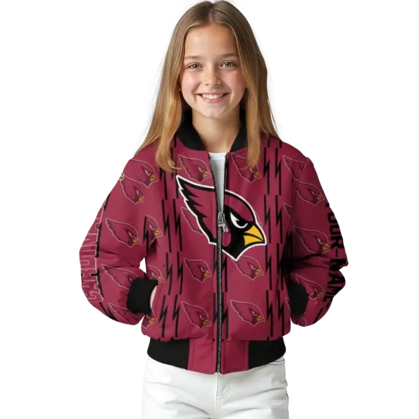 personalized arizona cardinals bolt stripe red bomber jacket top rated