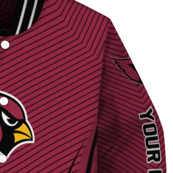 personalized arizona cardinals chevron arrow red varsity jacket premium grade.webp