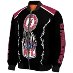 personalized arizona cardinals claw blood red black bomber jacket best selling