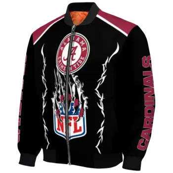 personalized arizona cardinals claw blood red black bomber jacket best selling