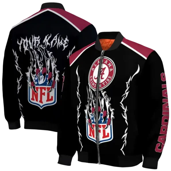personalized arizona cardinals claw blood red black bomber jacket fashion forward