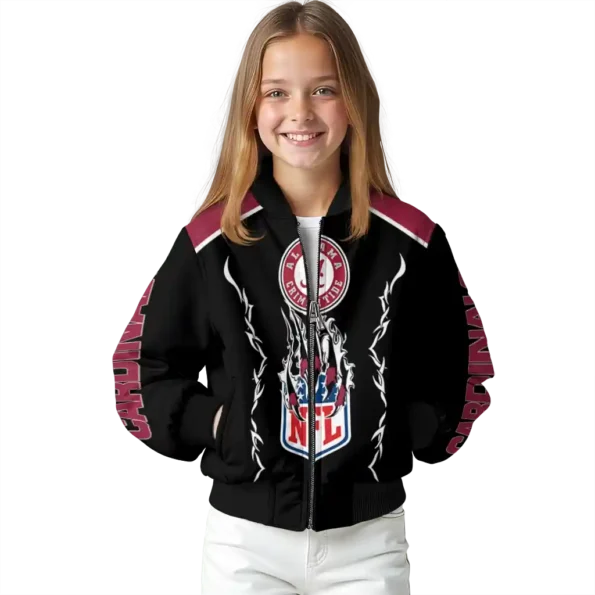 personalized arizona cardinals claw blood red black bomber jacket top rated