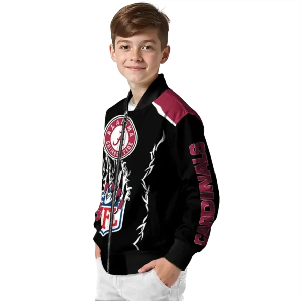 personalized arizona cardinals claw blood red black bomber jacket trendy
