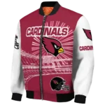 personalized arizona cardinals ferris arena red white bomber jacket best selling