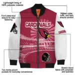personalized arizona cardinals ferris arena red white bomber jacket best selling