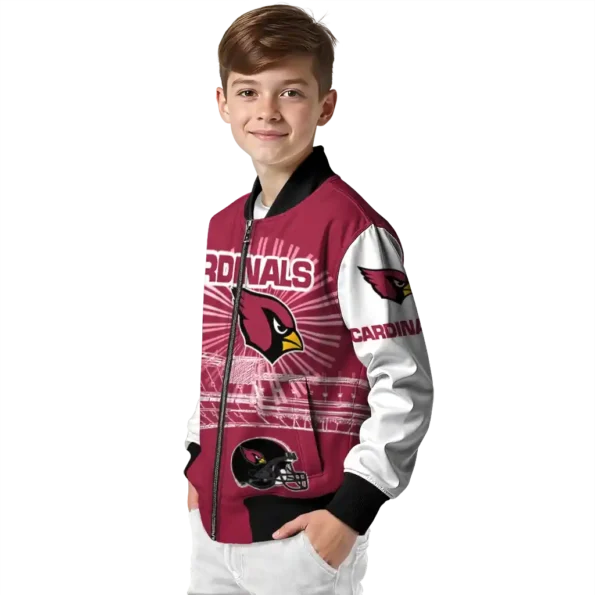 personalized arizona cardinals ferris arena red white bomber jacket trendy