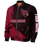 personalized arizona cardinals hexagon mesh red black bomber jacket best selling