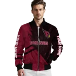 personalized arizona cardinals hexagon mesh red black bomber jacket best selling