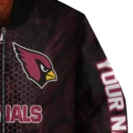 personalized arizona cardinals hexagon mesh red black bomber jacket best selling