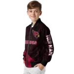 personalized arizona cardinals hexagon mesh red black bomber jacket best selling