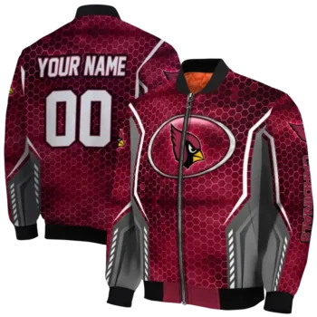 personalized arizona cardinals power plate red bomber jacket fashion forward