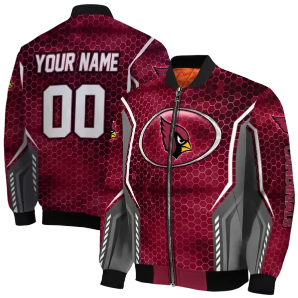personalized arizona cardinals power plate red bomber jacket fashion forward