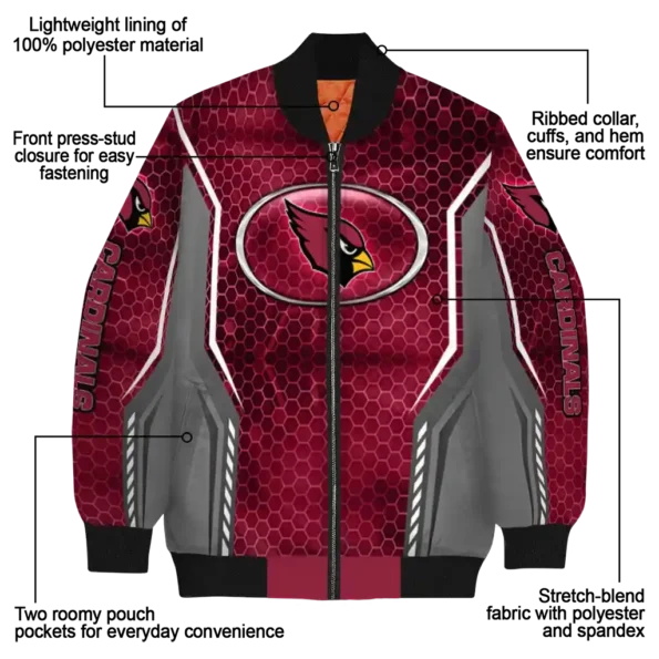 personalized arizona cardinals power plate red bomber jacket new arrival