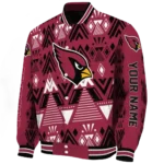 personalized arizona cardinals pyramid shapes red varsity jacket best selling.webp