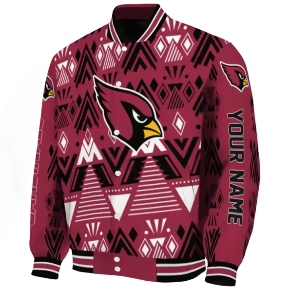personalized arizona cardinals pyramid shapes red varsity jacket best selling.webp