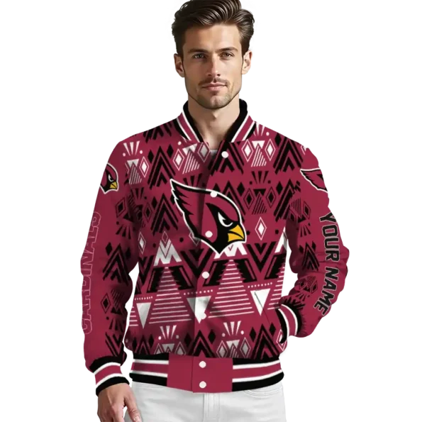 personalized arizona cardinals pyramid shapes red varsity jacket high quality.webp