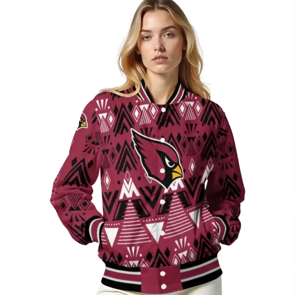 personalized arizona cardinals pyramid shapes red varsity jacket latest model.webp