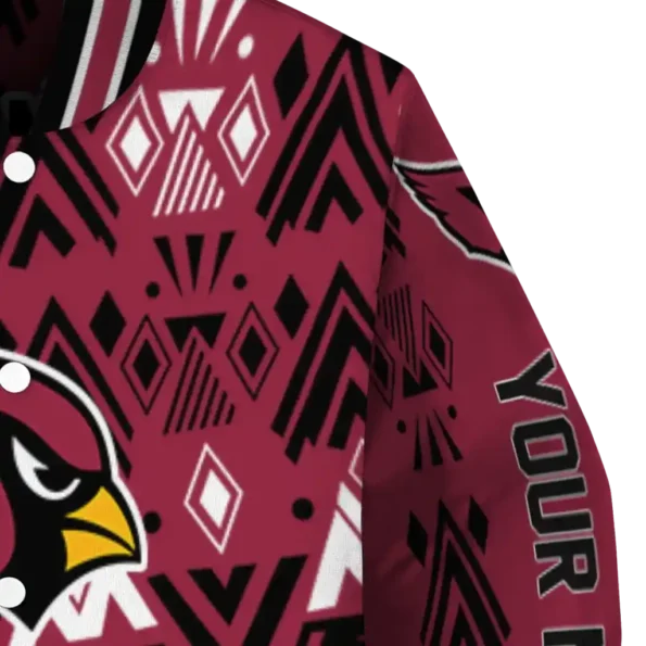 personalized arizona cardinals pyramid shapes red varsity jacket premium grade.webp