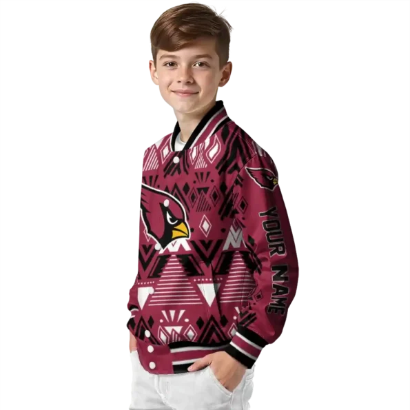 personalized arizona cardinals pyramid shapes red varsity jacket trendy.webp