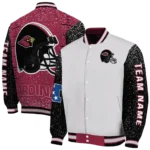 personalized arizona cardinals speckled arms red gray varsity jacket best selling.webp